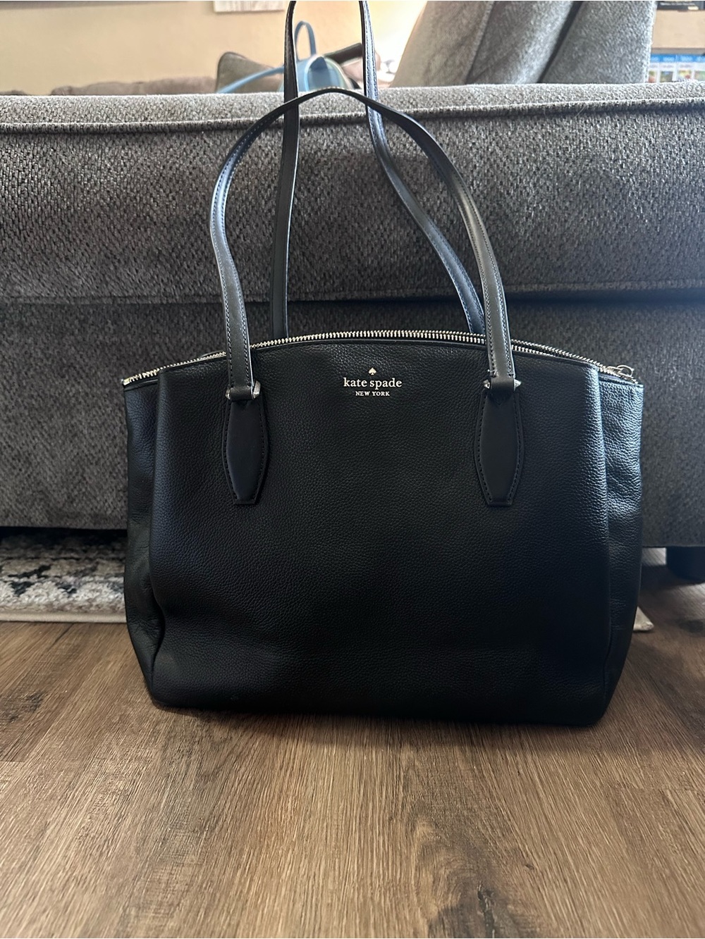 kate spade Black Pebbled Leather Shoulder Tote